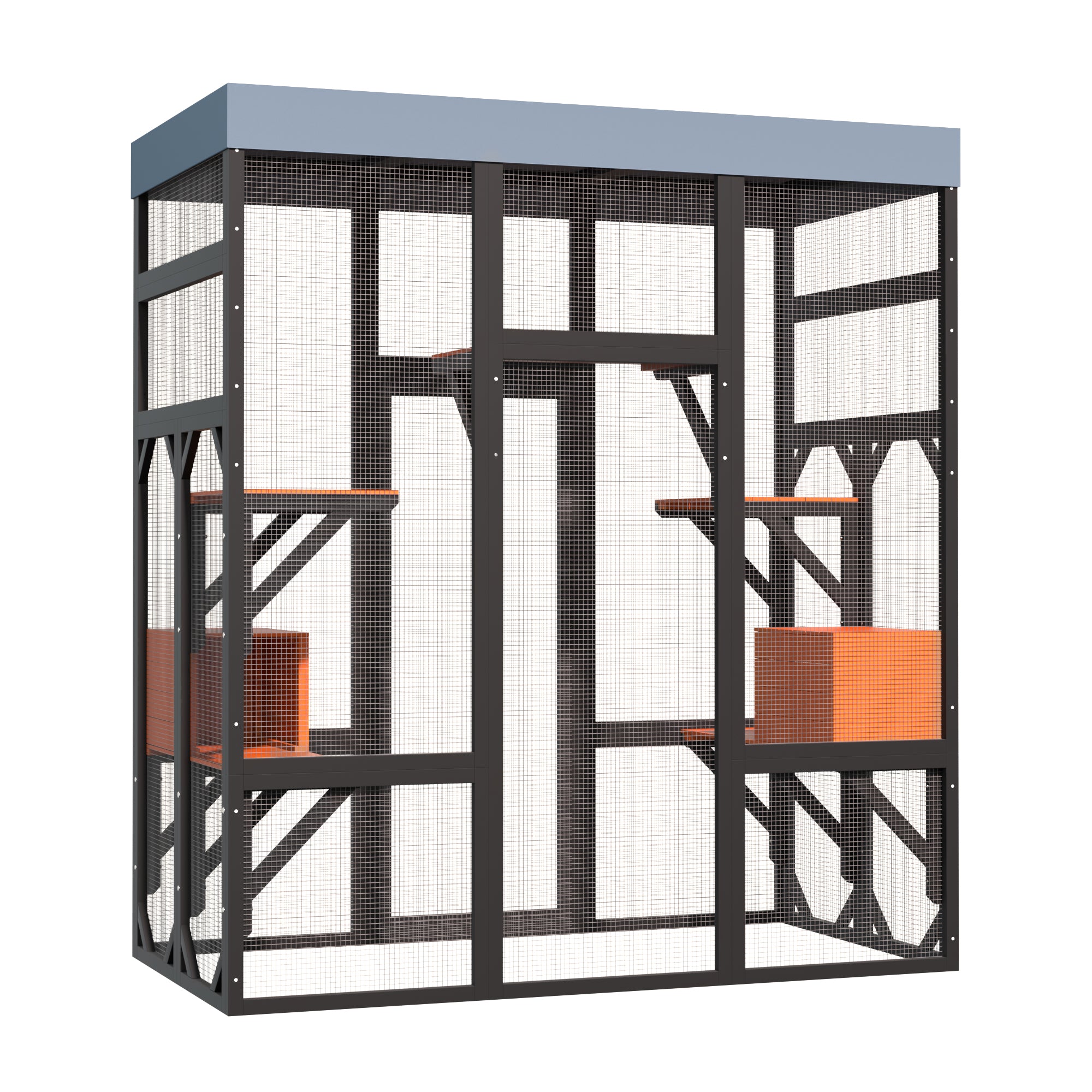 Catio en bois noir de 62.6" pour chats
