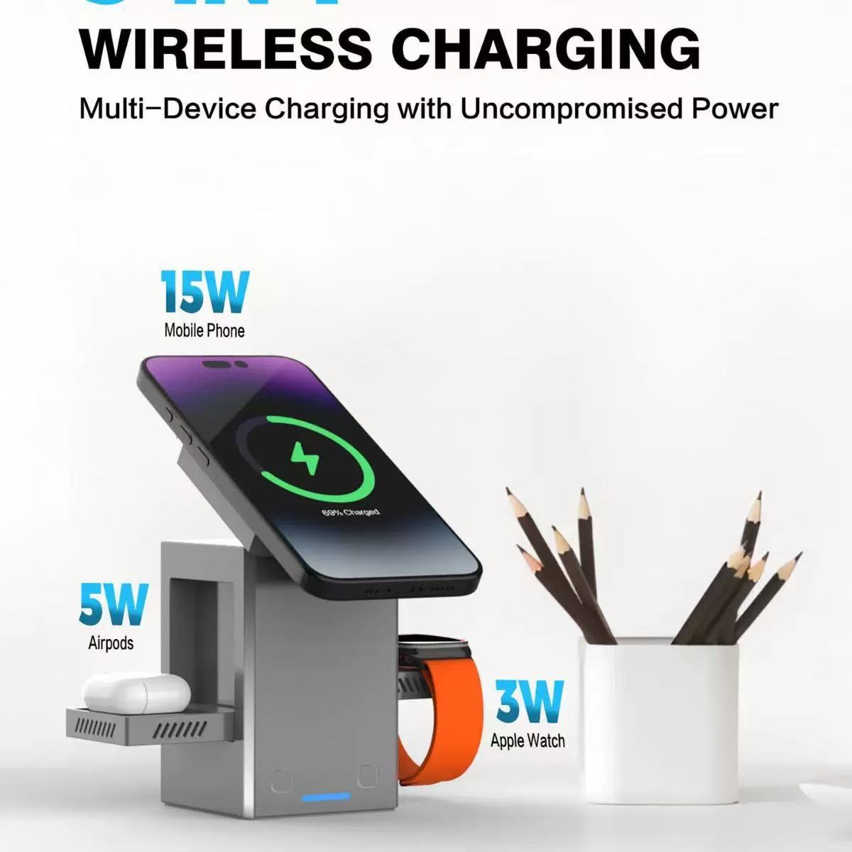 Three-in-one magnetic fast wireless charger