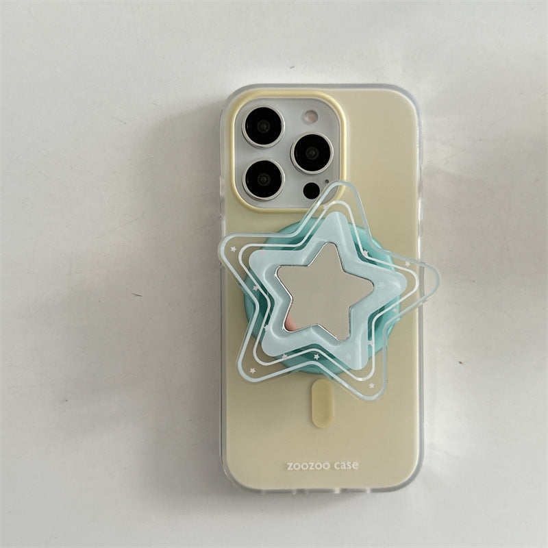 Magnetic jaune et bleu étoile étui de protection de téléphone cartoon