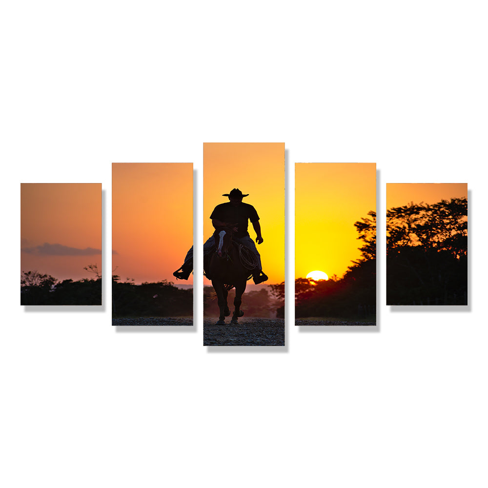 Vieille affiche de peinture de Cowboy Western