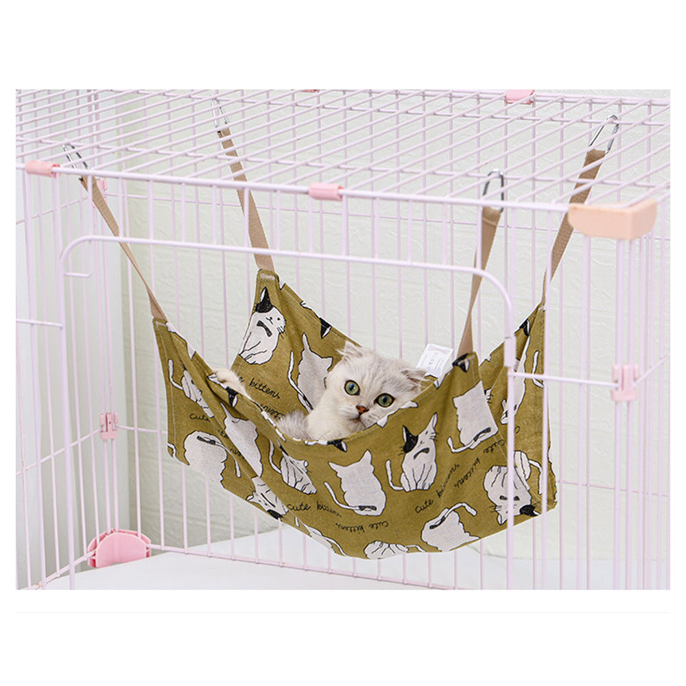 Cat respirant coton lin Hammock résistant à l'usure multicolore Cat Cage Lit suspendu Soft Wi