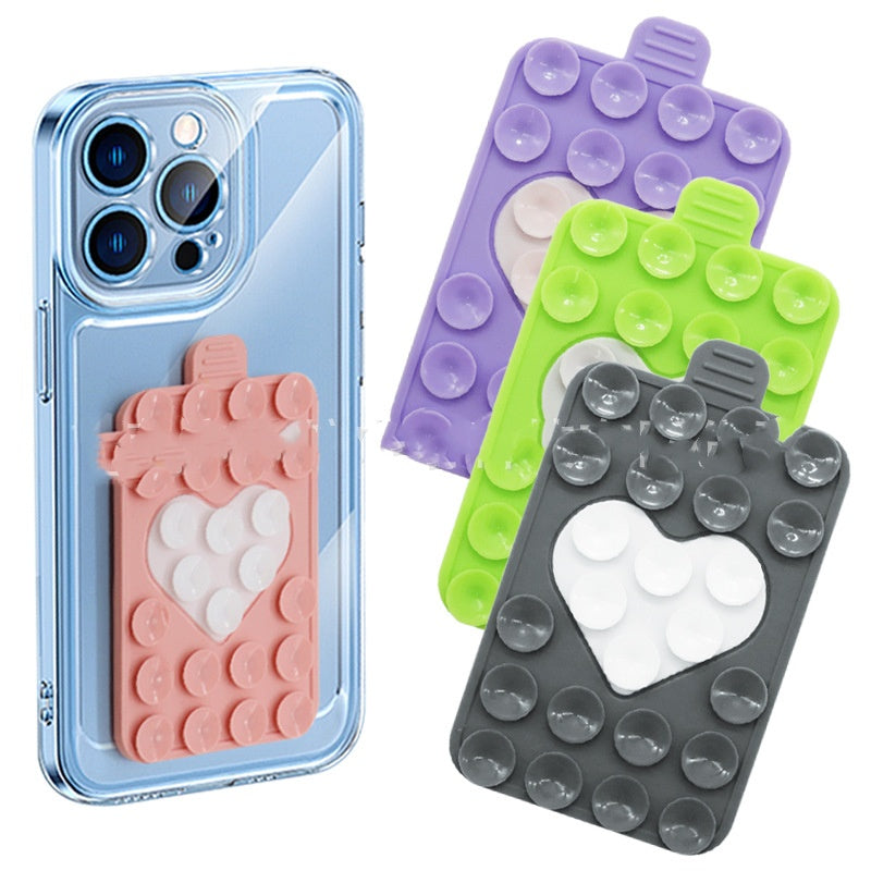 Porte-cas de téléphone à aspiration silicone double face
