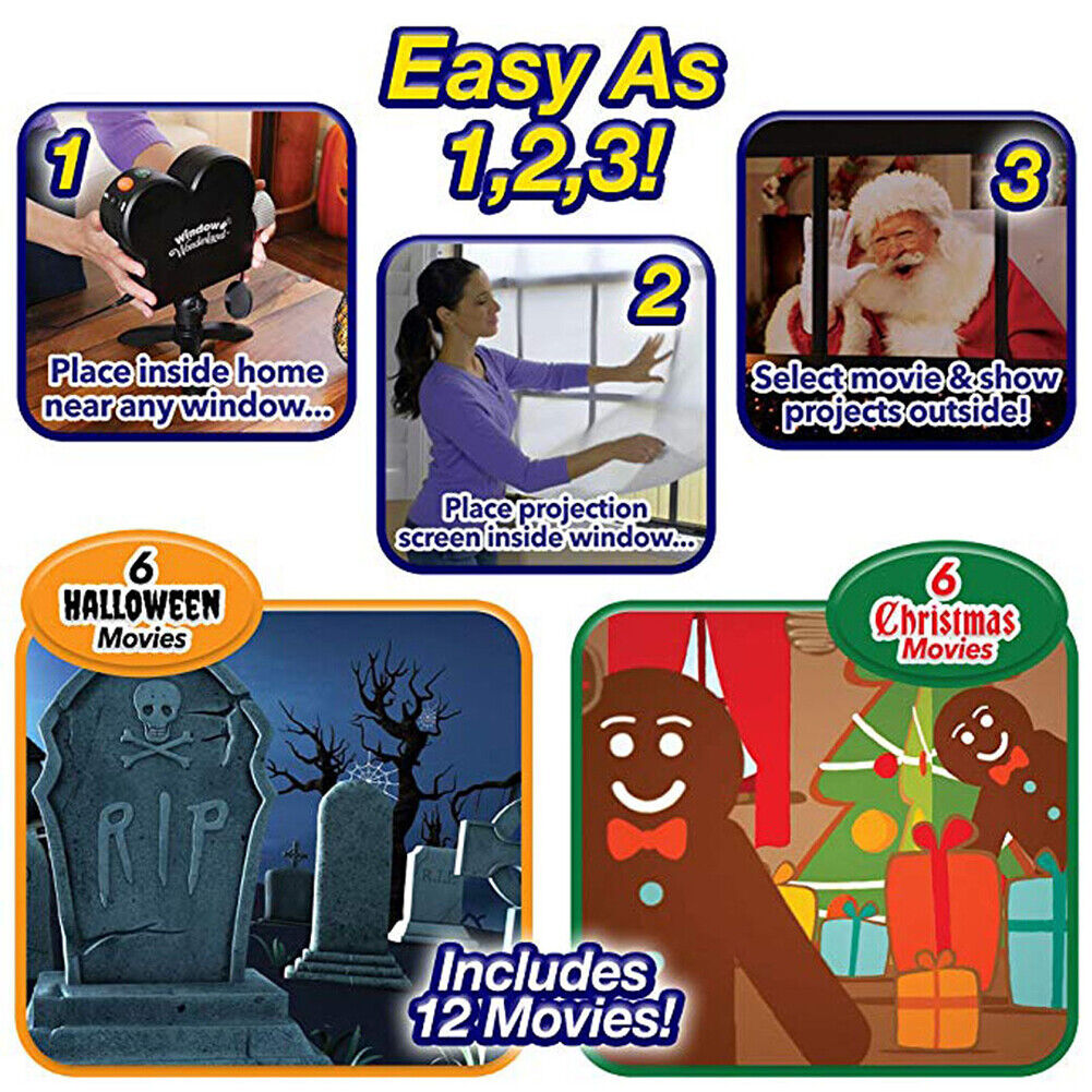 Projecteur de fenêtre d'Halloween Christmas Holographic Optical Home Window Display Pro