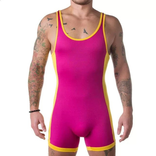 Homme Lutte Singlet Sans manches Bodysuit