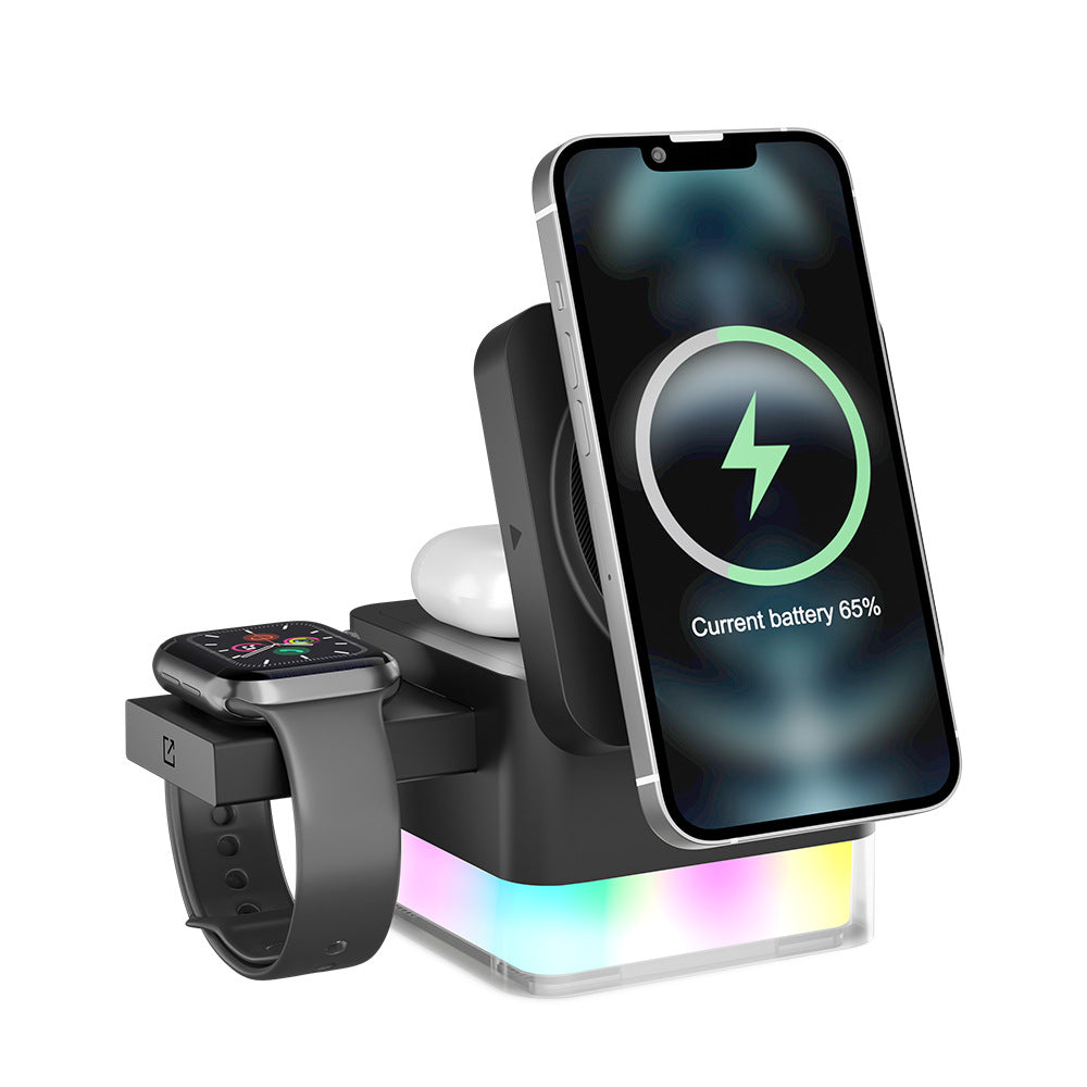 Chargeur 3-en-un sans fil multifonctionnel Chargeur de radiotéléphonie mobile 15W