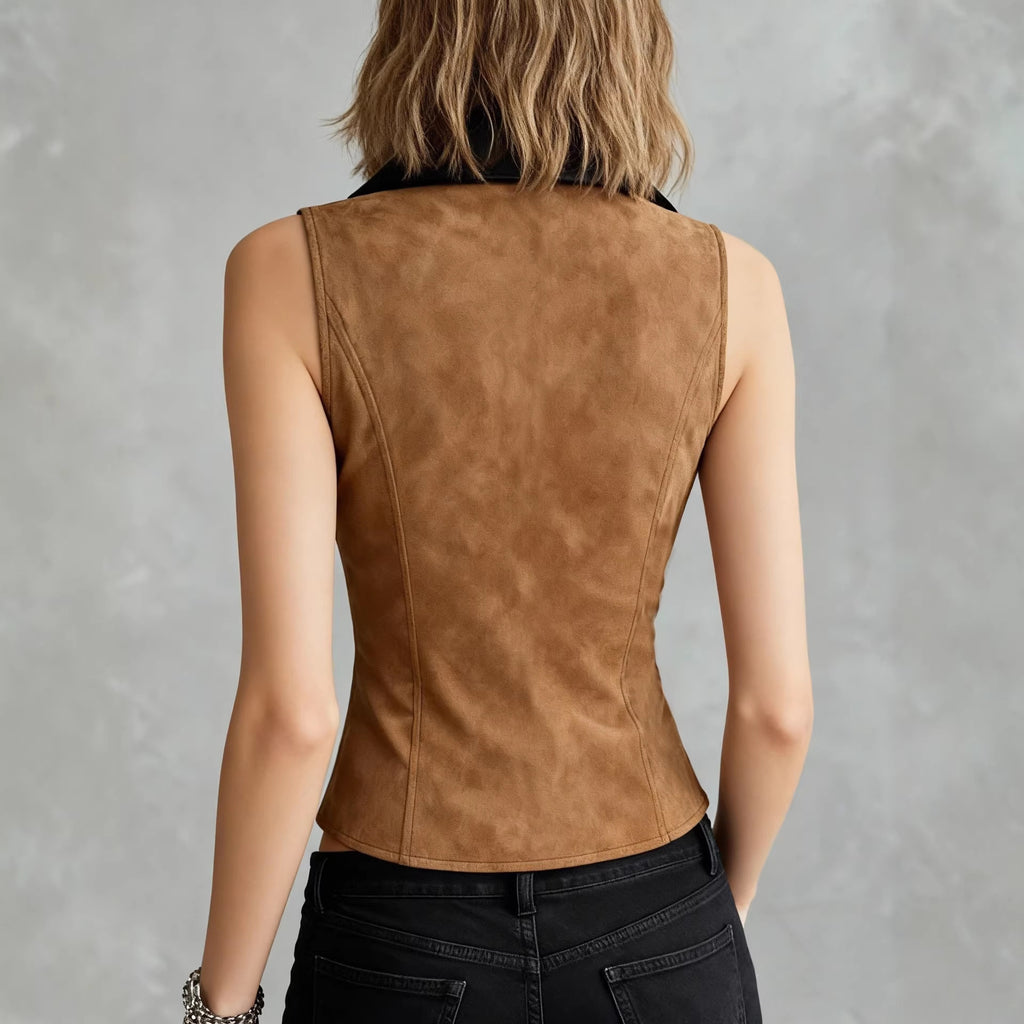 Leopard-print Veste sans manches