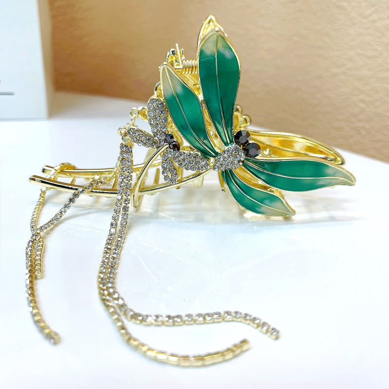 Élégant Tempérament Dragonfly Grab Clip Femme épingle à cheveux haut de gamme