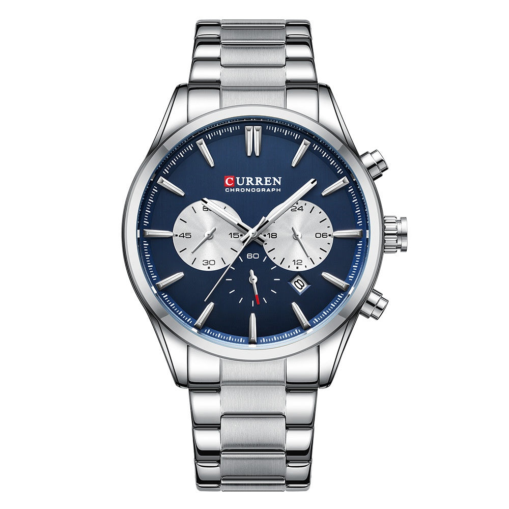 Montre Quartz multifonctions à six mains pour hommes