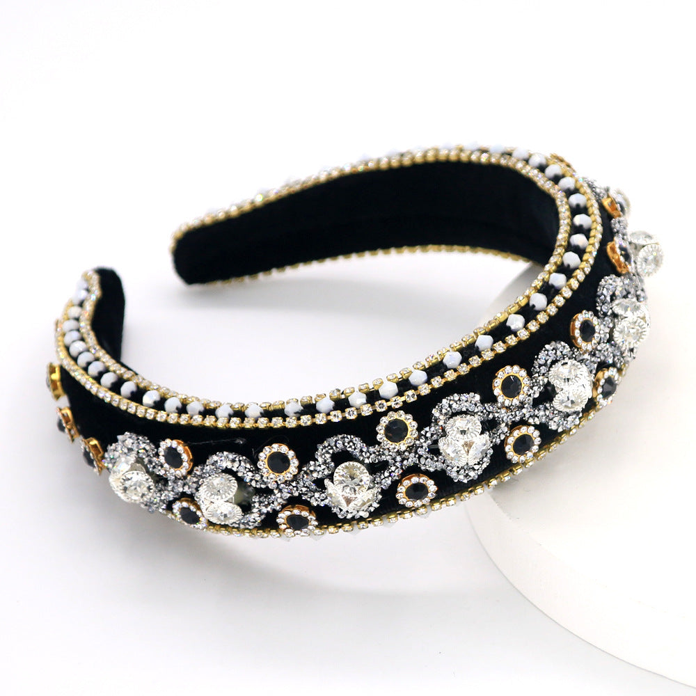 Bandeau européen et américain de luxe de style cour en diamant