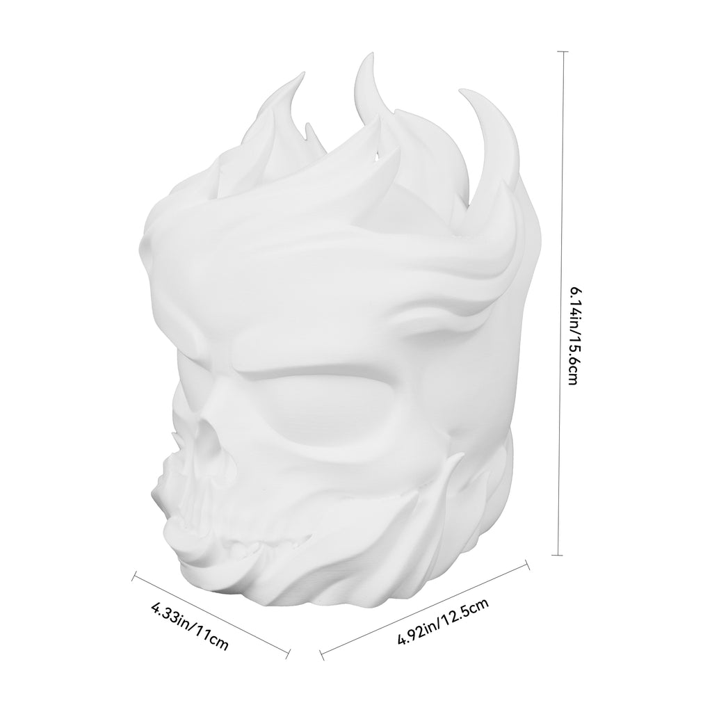 Lampe de table 3D imprimée de crâne de flamme