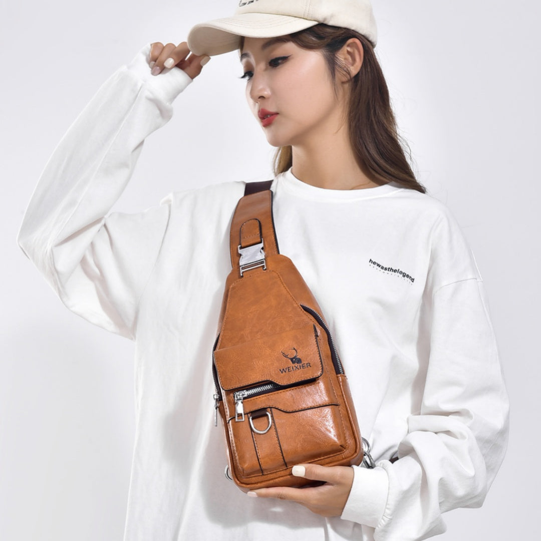 Sac poitrine homme Retro facile assorti Grande capacité étanche