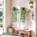 Faux plantes suspendues avec papillons pour décor mural de plateau Eucalyptus Ivy Vines artificielles