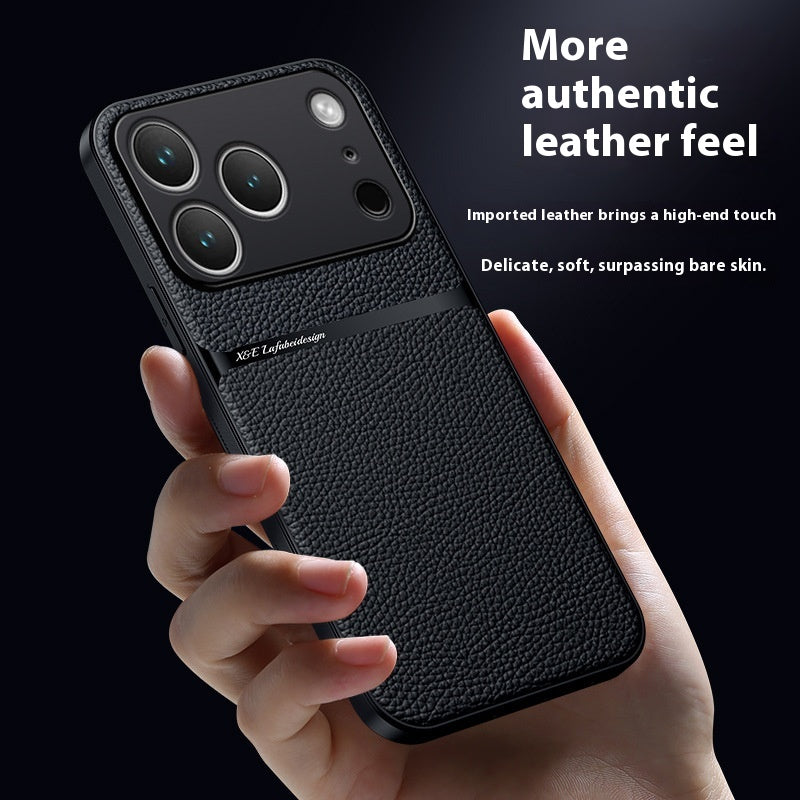 Boîtier de téléphone en cuir Litchi entièrement magnétique