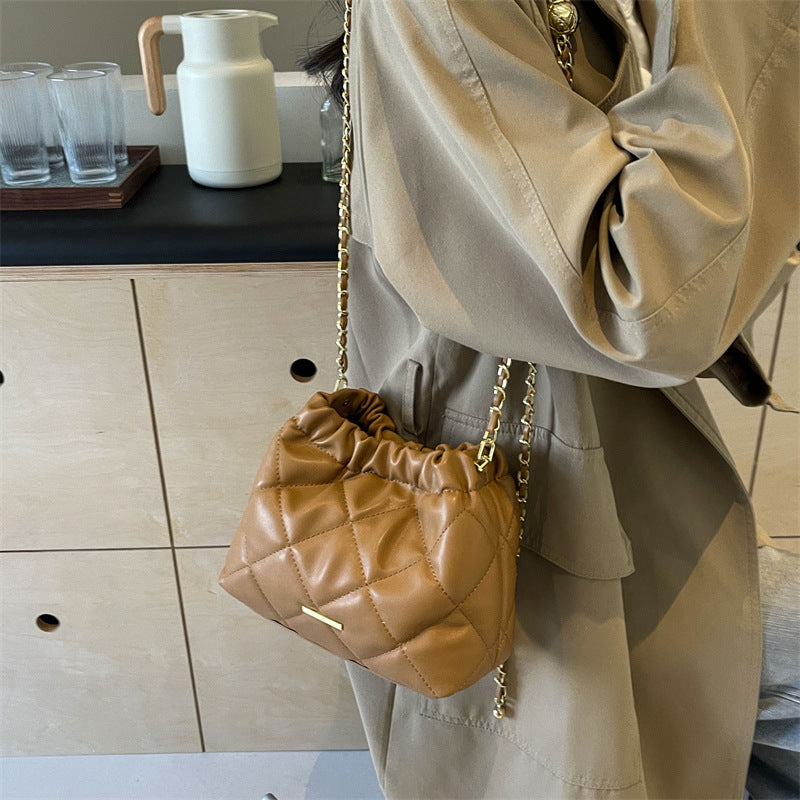 Fashion Femmes Casual Rhombus Sac à épaule Sac à la chaîne Messenger