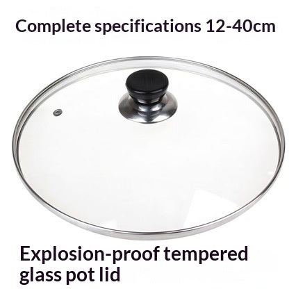 Verre trempé ménager 32 Wok 30 Couvercle en acier inoxydable