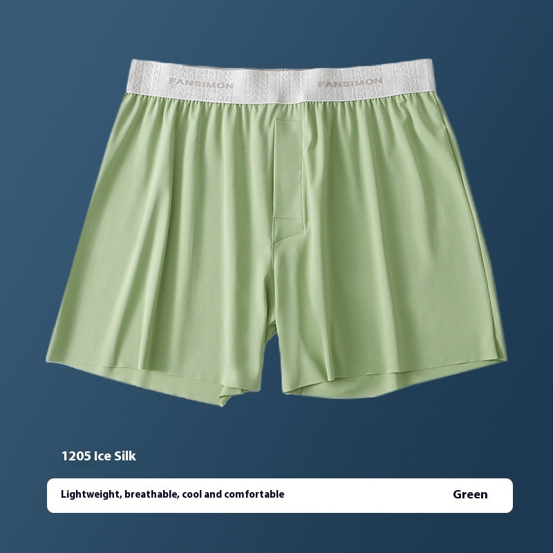 Sous-vêtements en soie de glace pour hommes Plus Taille Loose Boxer