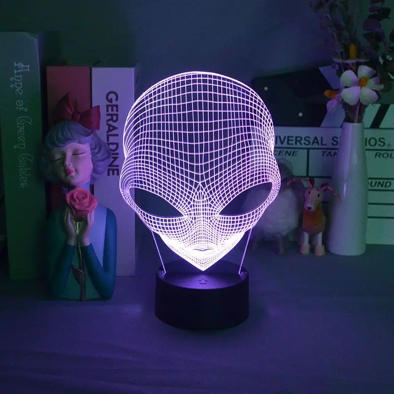 Pop-eyed Alien Shape 3D Night Light enfant cool présent pour B