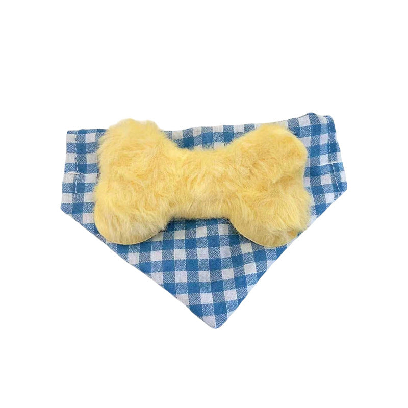 Serviette de salive en peluche en os de chien