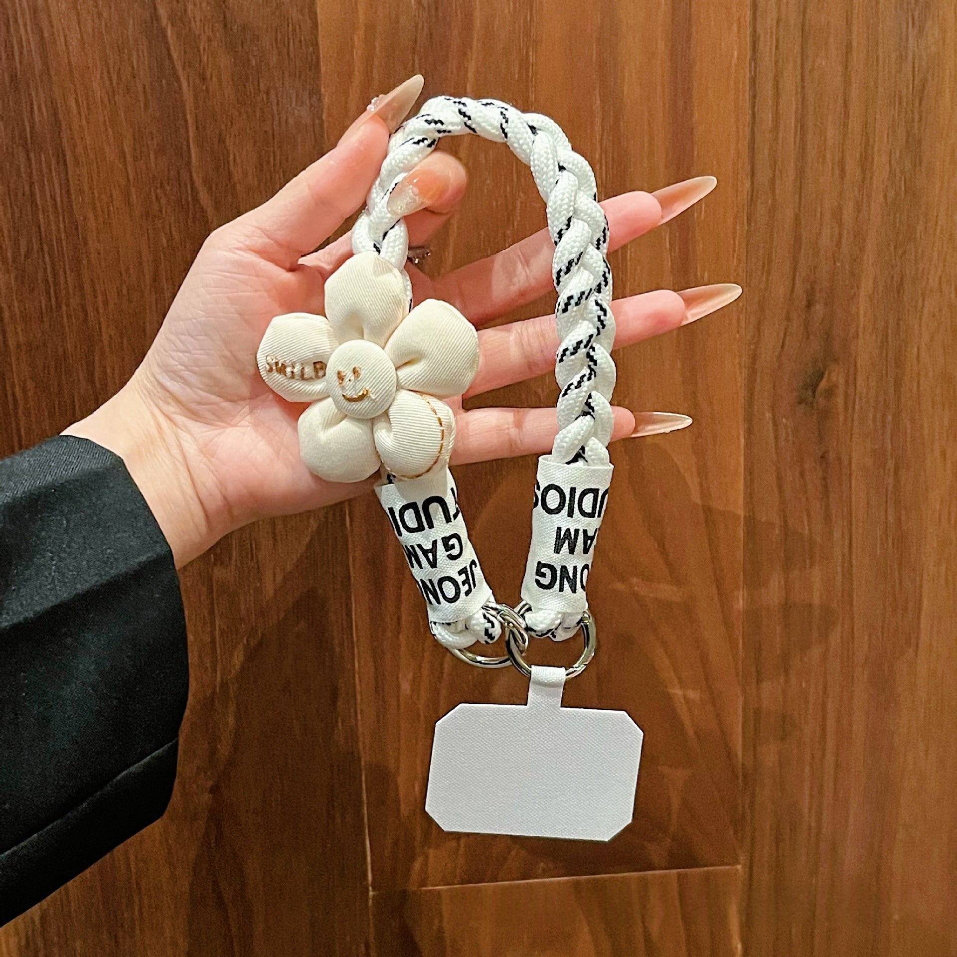 Coffret de téléphone en forme de chanvre court Lanyard avec boutons Bracelet de téléphone anti-perte