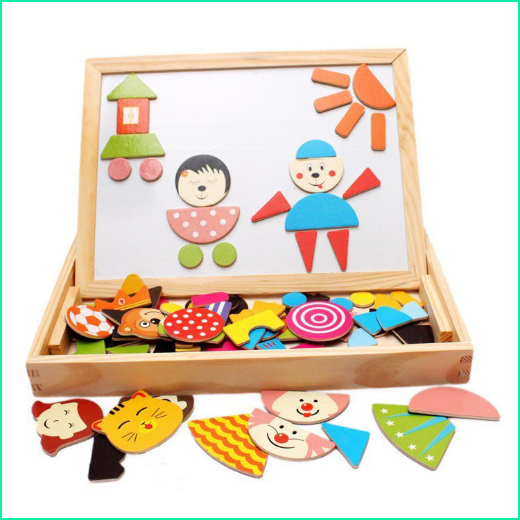Farm Mania Animal Joypin Planche à dessin double face Puzzle magnétique tridimensionnel