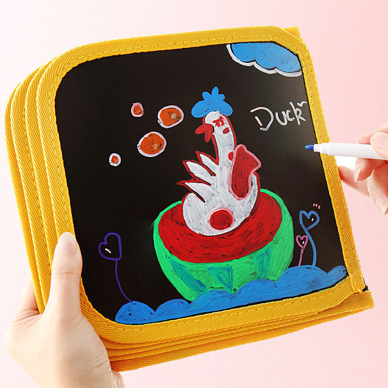 Livre de dessin portable pour enfants Album de tableau noir Cadeau éducation précoce