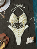Bikini pour maillot de bain en couleur solide Sexy Hollow-out