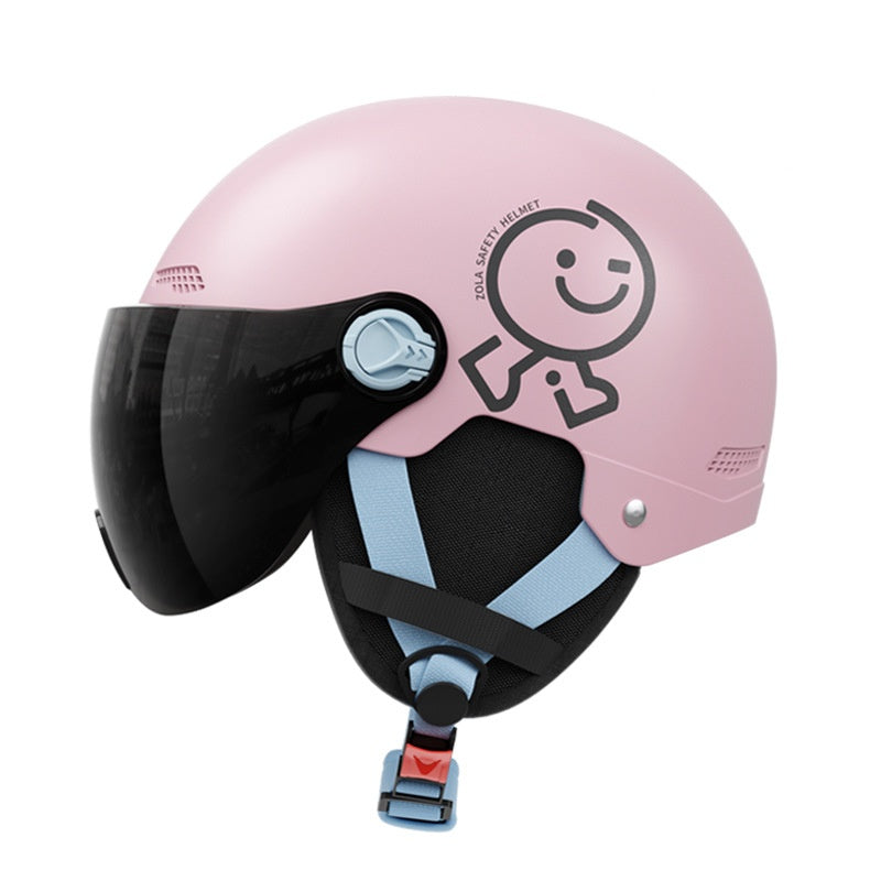 Casque de sécurité couleur solide de moto pour femmes
