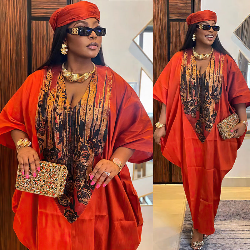 Style ethnique Loose Plus Taille Robe d'appariement couleur