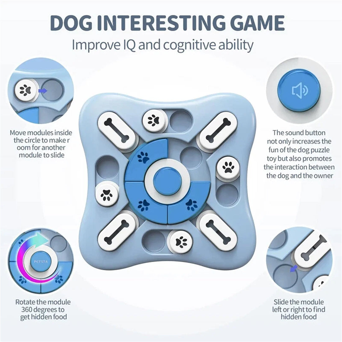 Dog Interactive Puzzle IQ Toys Treat Food Puzzle Game for Mental Stimulation of Dogs UK