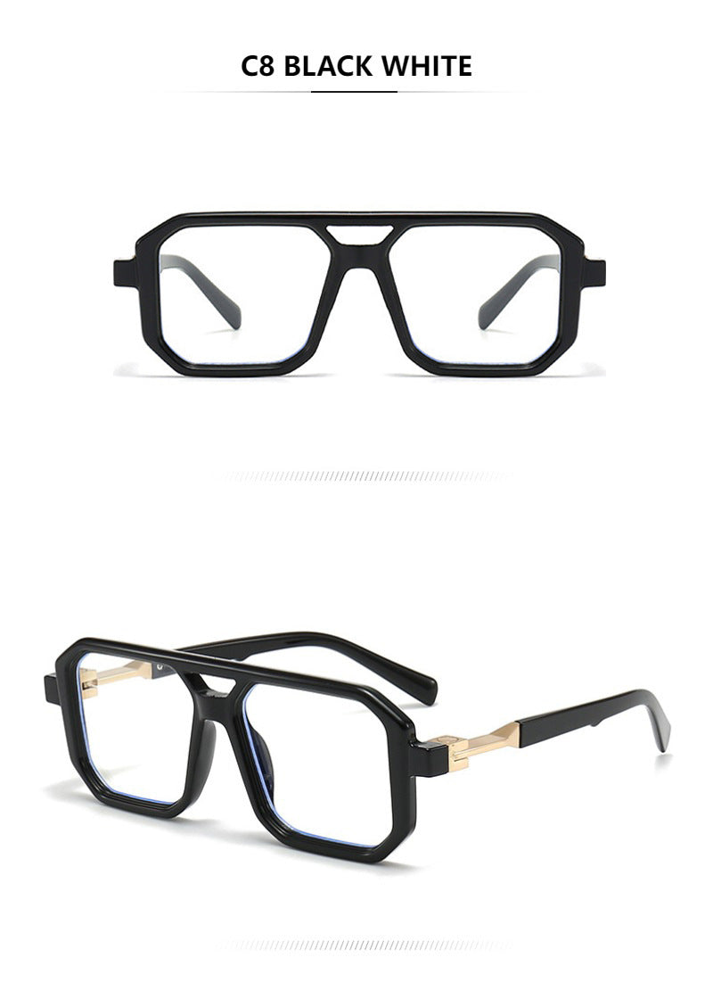 Retro Double Beam Pilot Catwalk Légères Lunettes de soleil de luxe Ins