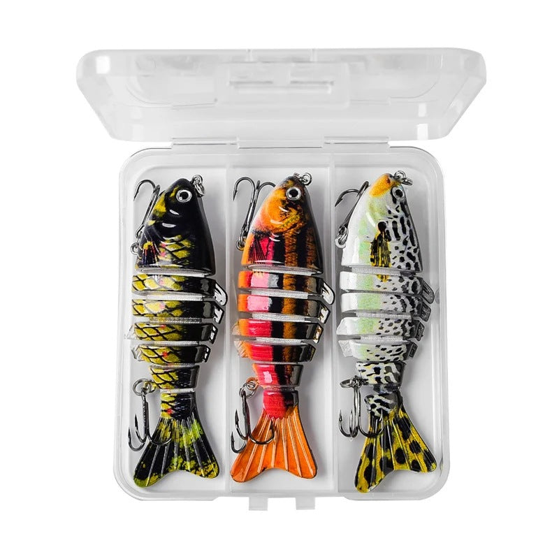 Aile artificielle 3PCSbox Aile multi-section Lure de poisson