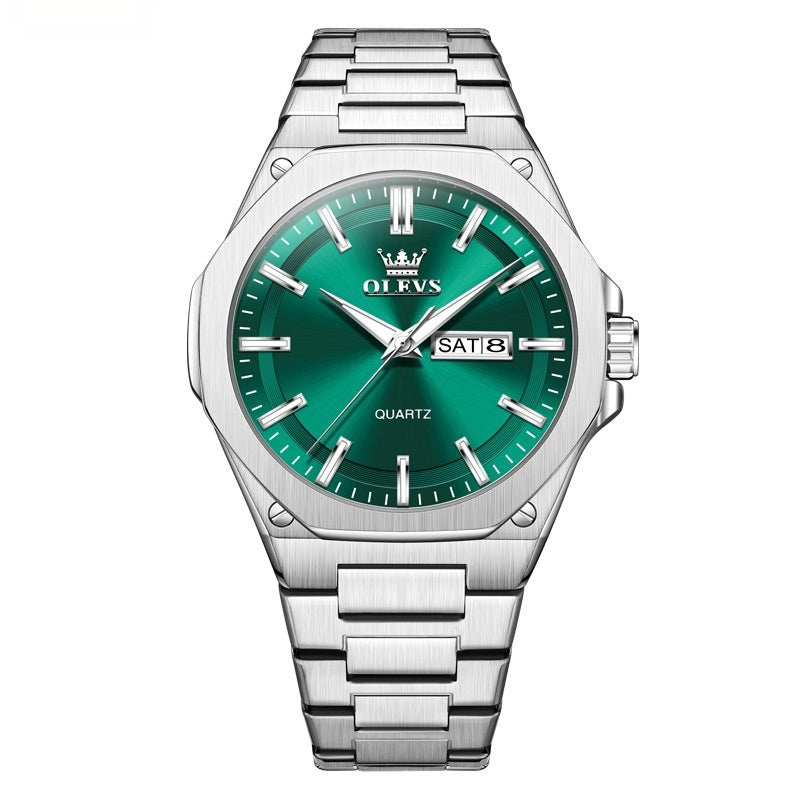 Montre Quartz homme double date imperméable