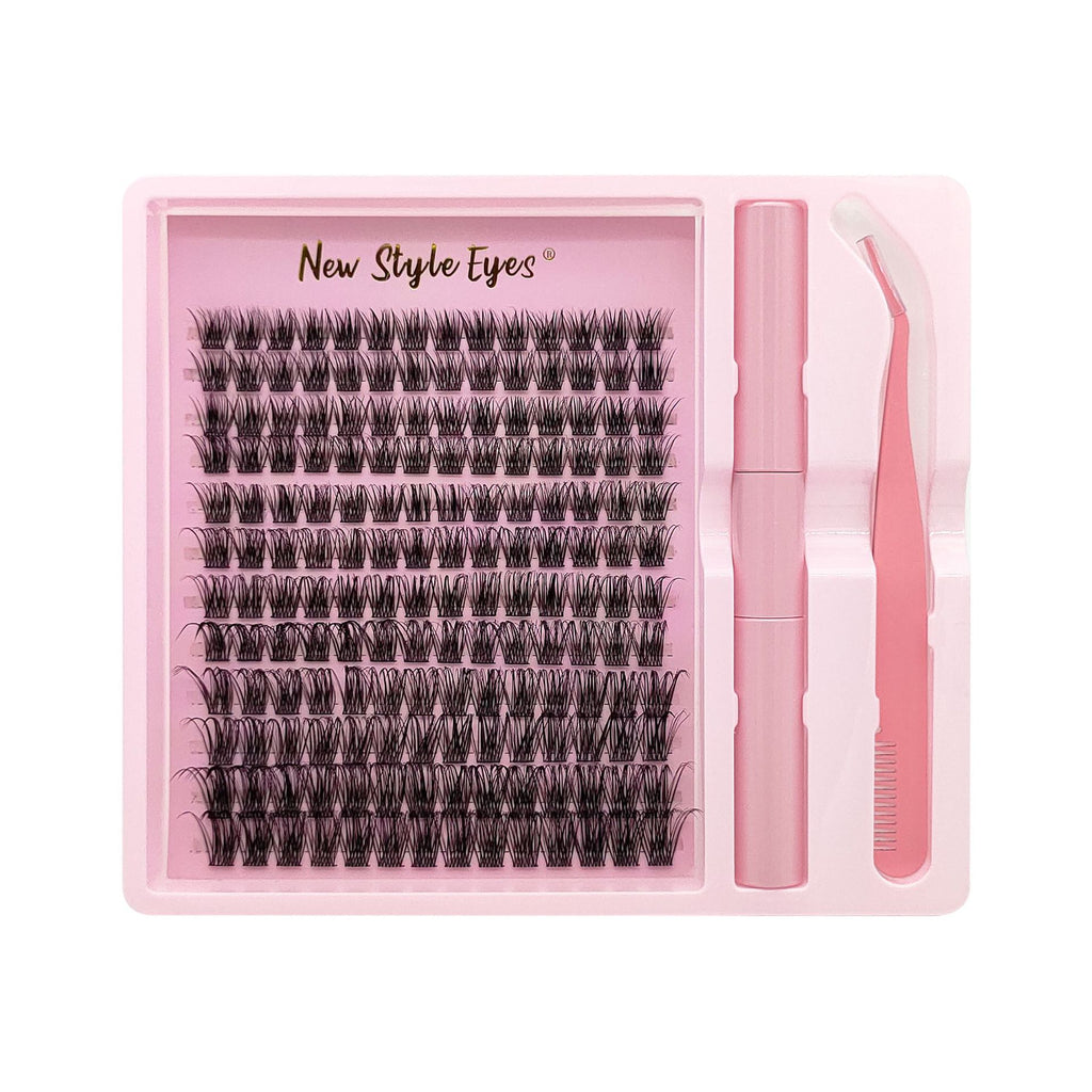 Série de douze rangées de faux cils long croisé épais