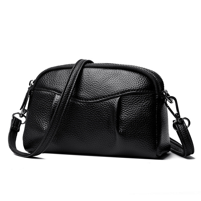 Sac multi-poches en cuir véritable pour femmes