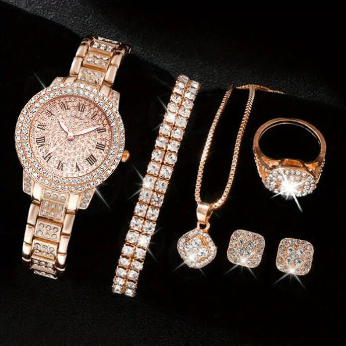 Montre haut de gamme pour dames avec une liste de diamants en acier entièrement diamanté