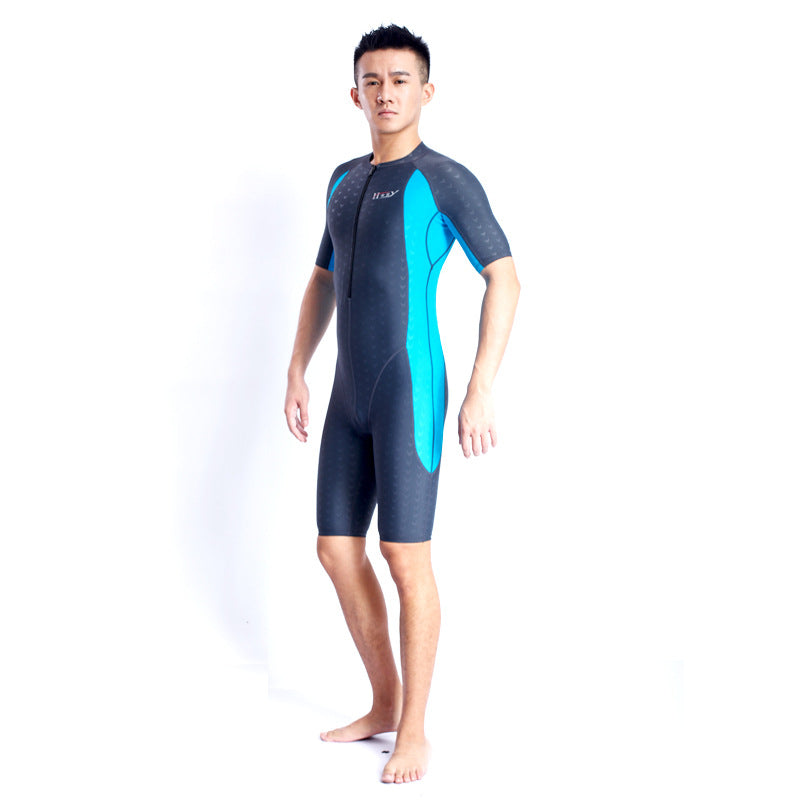Motif de requin Séchage rapide Moitié manches Une pièce Maillot de bain manches courtes