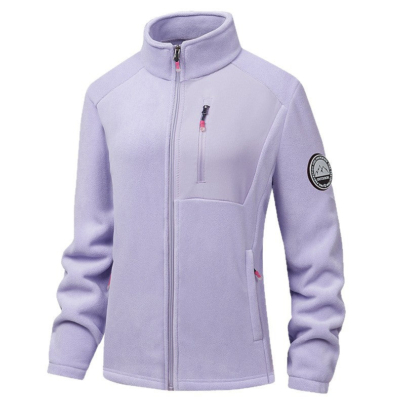 Veste polaire du couple avec un collier debout