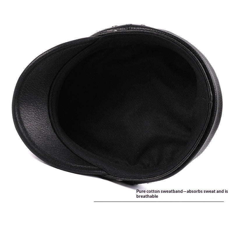 Casquette en cuir véritable pour hommes et femmes