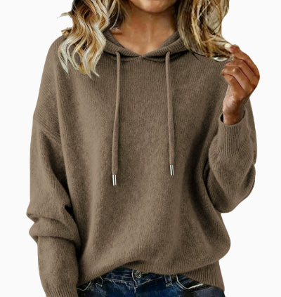Pull à capuche élastique à capuche souple et souple de couleur solide mode avec capot
