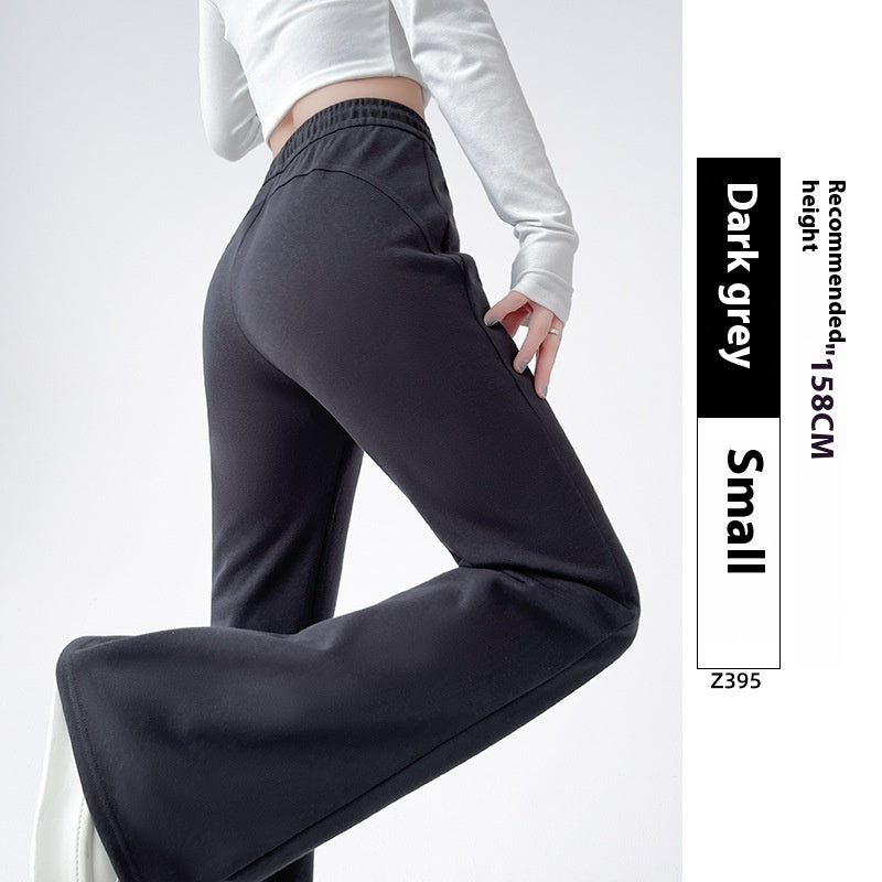 Pantalons de sport légèrement évasés doublés de polaires Pantalons de sport féminins de printemps et d'automne