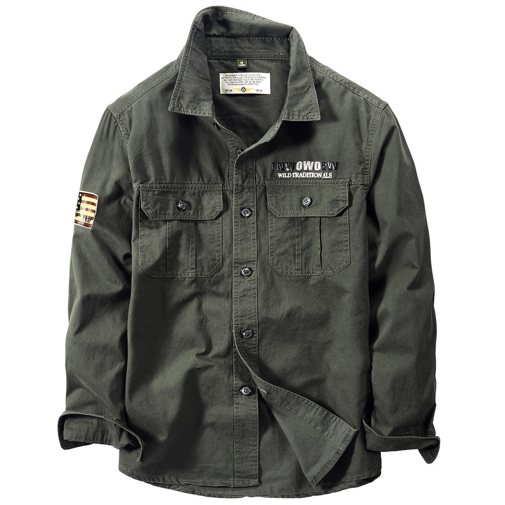 Haut de chemise à manches longues rétro mode homme