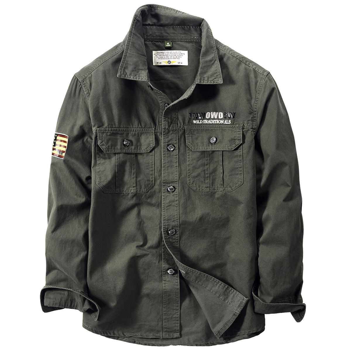 Haut de chemise à manches longues rétro mode homme