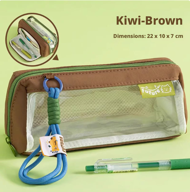 Crayon frais cas-brun-Oxford tissu-1 pièce