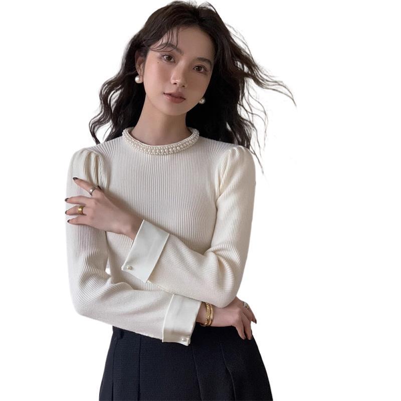 Femmes Sous-coucheuse de style Chanel Chandail d'automne précoce avec un sentiment texturé cozy