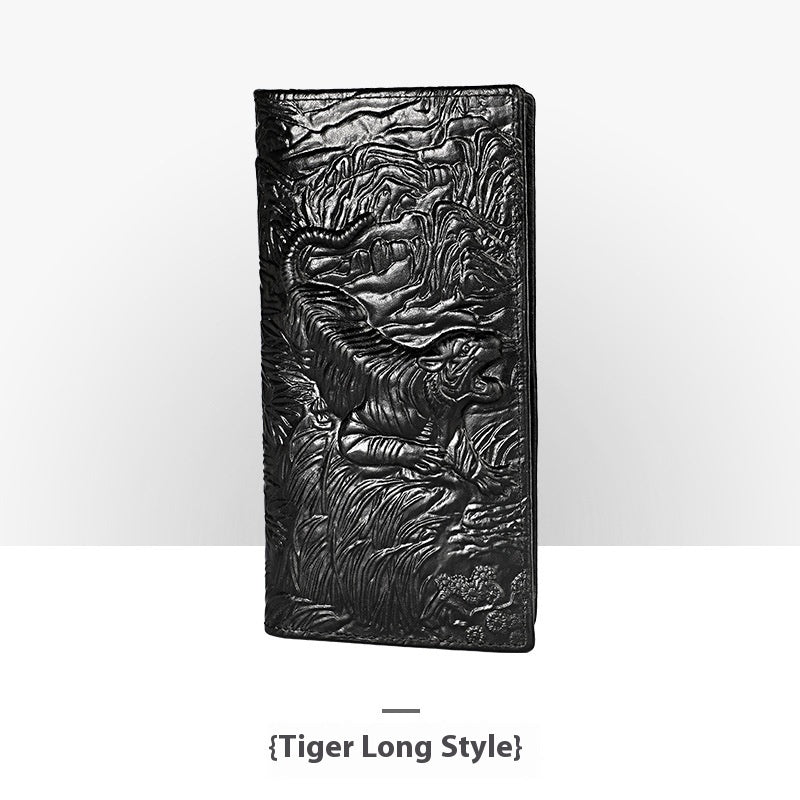 Porte-monnaie en cuir embossé pour homme