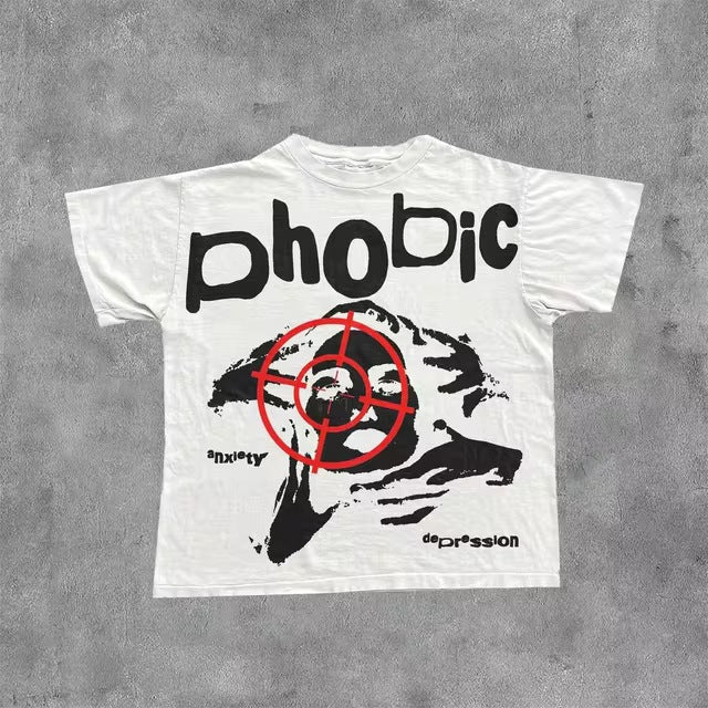 T-shirt imprimé en coton rétro pour hommes