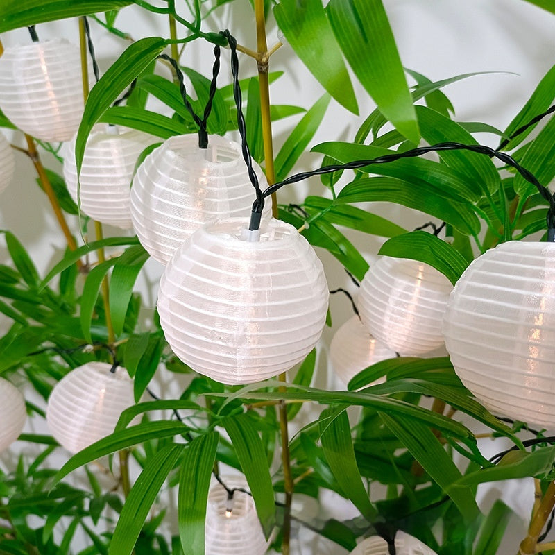 Solar Fabric Lighting Chain Colorful Lantern Décoration de l'atmosphère Chaîne