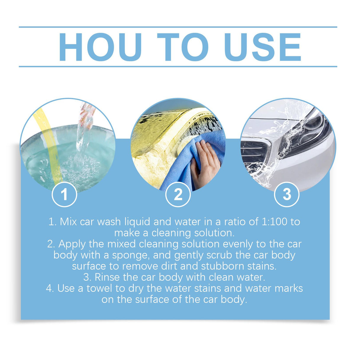 RAYHONG Kit liquide de lavage automobile