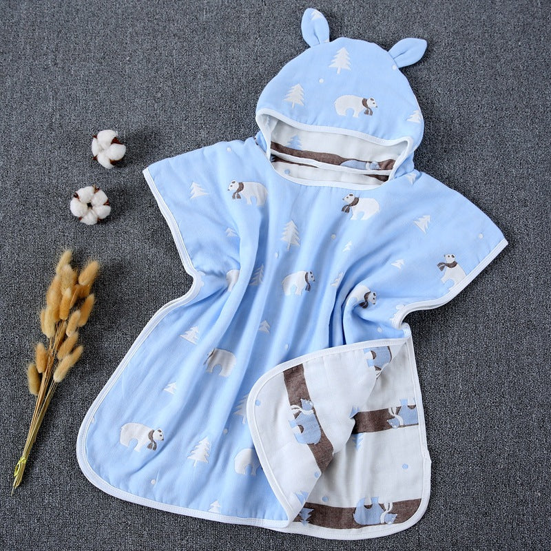 Cape de serviette de bain pour enfants avec cap Pure Cotton Gauze