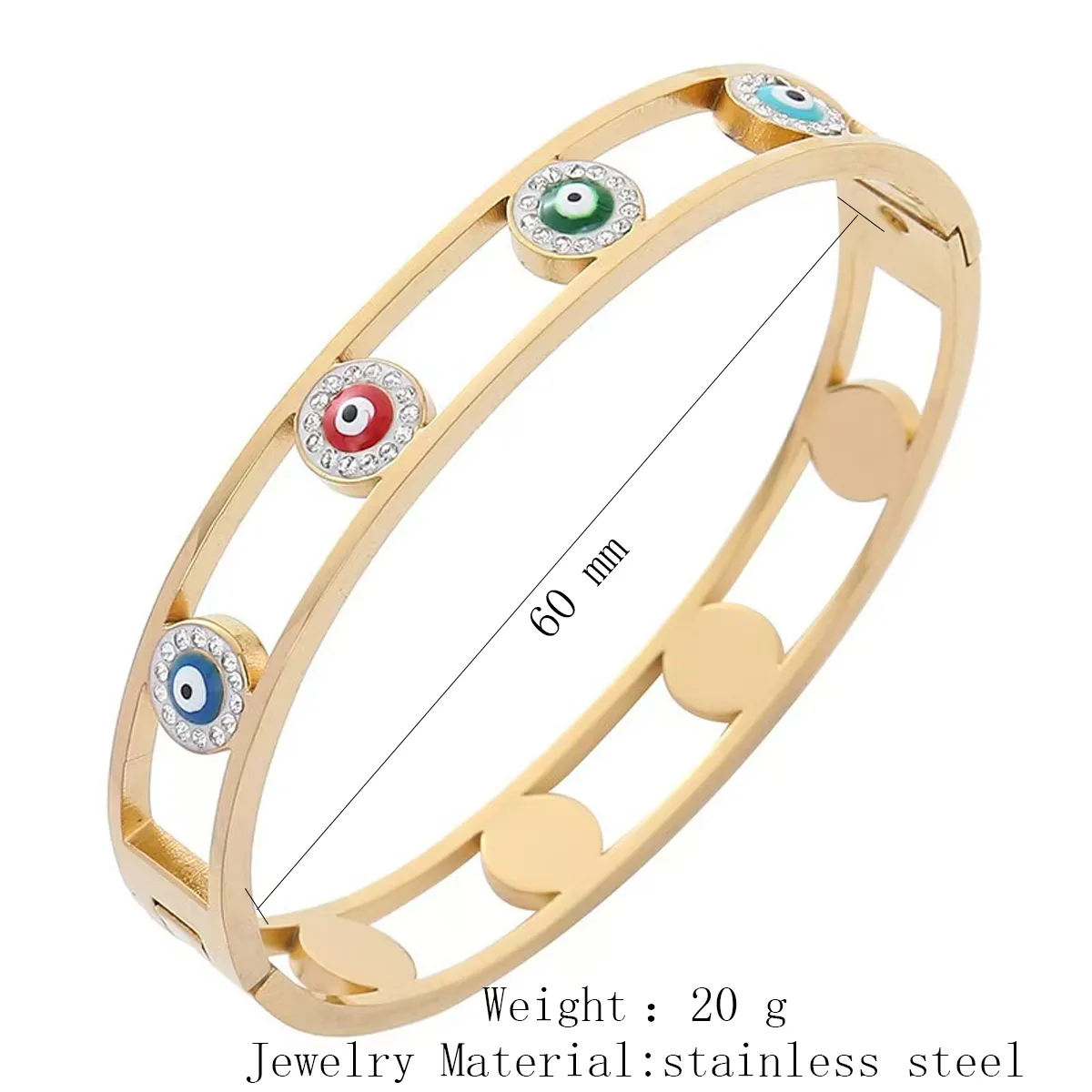 Bracelet en acier inoxydable avec fermeture à l'huile pour l'oeil de Demon